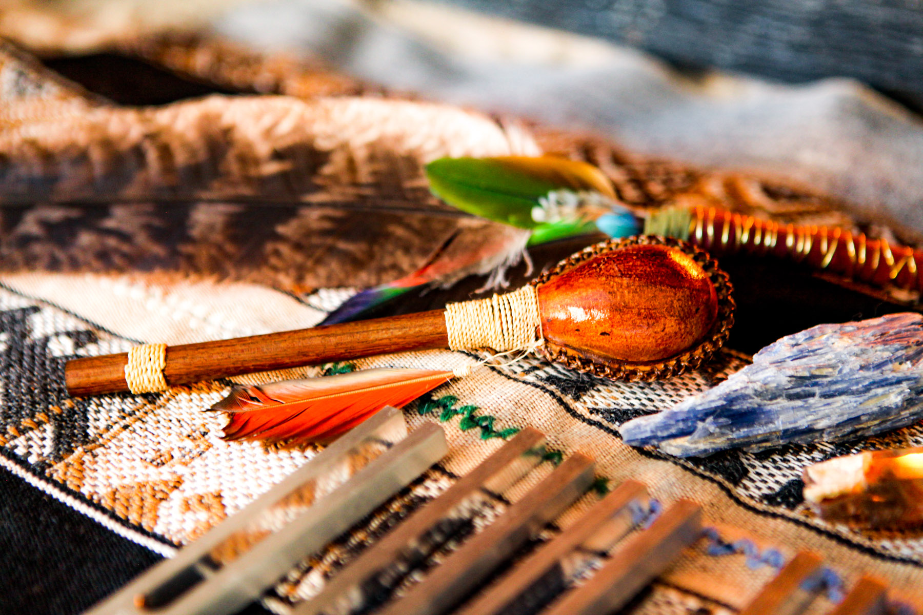 a close up of a bunch of different items on a table